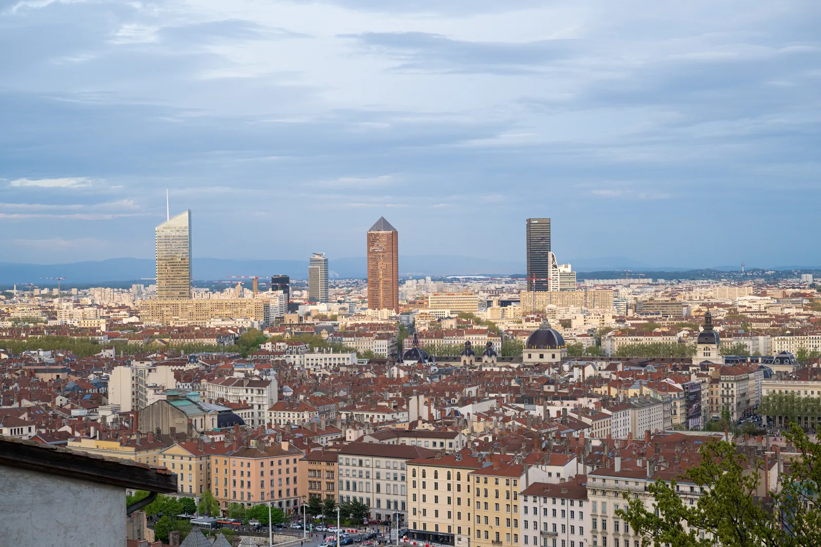 Coucher de soleil sur Lyon depuis les hauteurs de Fourvière